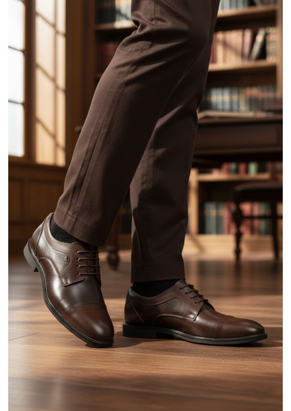 Kahve Hakiki Deri Erkek Klasik Ayakkabı 2499 M