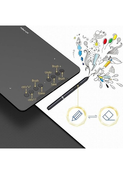 Deco 01 Grafik Tableti, 10 x 6,25 Inç Kalem Tableti, 8 Ekspres Tuşlu, 266 Rps 8192 Basınç Hassasiyeti, Eldivenli, Ev, Ofis ve E-Öğrenme Için Ideal fırsatları
