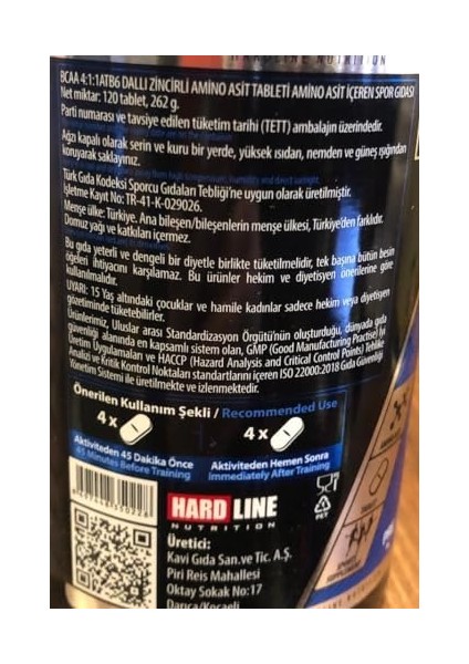 Hardline Bcaa 4:1:1 Atb6 120 Tablet