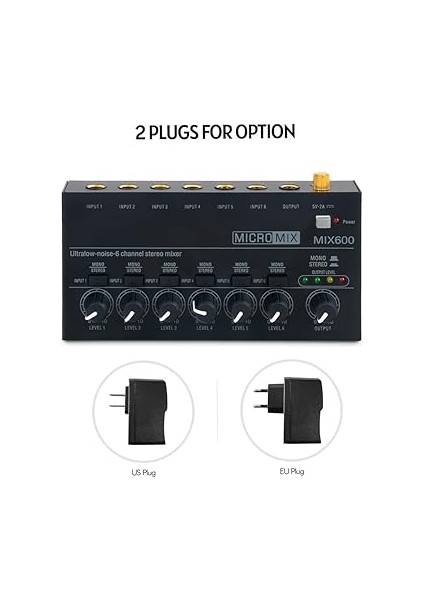 Mini Ses Mikseri Alt Karıştırma Için Stereo Hat Mikseri Gitarlar Için Ultra Düşük Gürültülü 6-Kanal Bas Klavyeler Veya Sahne Mikseri Uzantısı fiyatları