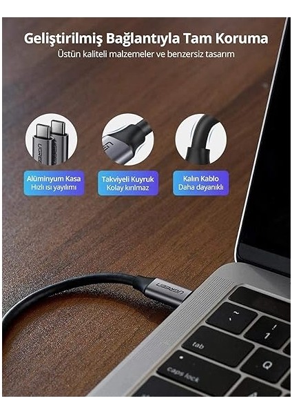 USB 3.1 Type-C To Type-C Data ve Şarj Kablosu, 1.5 Metre fırsatları