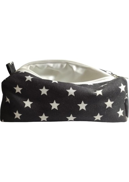 Desenli Astarlı Yıkanabilir Bez Kalemlik Kalem Kutusu Siyah fiyatları