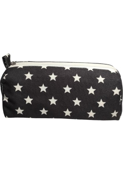 Desenli Astarlı Yıkanabilir Bez Kalemlik Kalem Kutusu Siyah modelleri