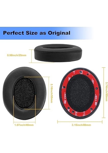 Beats Studio 2 ve 3 Kablolu ve Kablosuz (B0501, B0500) Kulaklıklar Için Profesyonel Yedek Kulak Pedleri, Yumuşak Deri ve Hafızalı Köpüklü Premium Kulaklık Minderleri, Siyah fiyatları