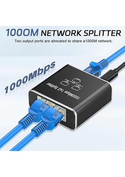 Splitter 1 Ila 2, Gigabit Ağ Bölücü, RJ45 Lan Internet Bölücü, Bilgisayar, Anahtar, Yönlendirici, Adsl, Set Üstü Kutu, Dijital Tv (Aynı Anda Çalışıyor Için Laı Splitter) fırsatları