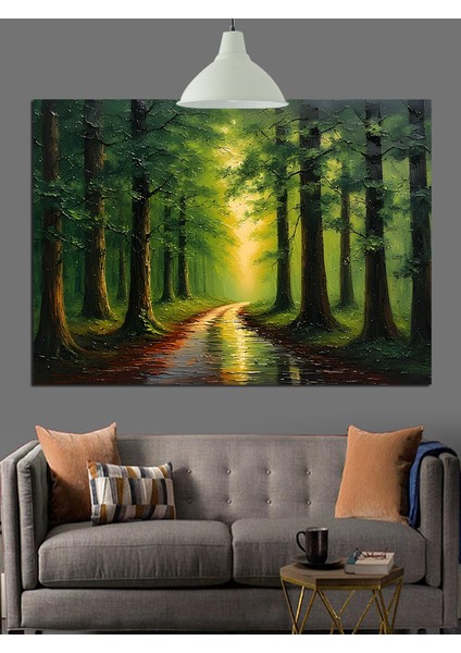 Orman Yolu Dekoratif Kanvas - Mdf Ahşap Tablo modelleri