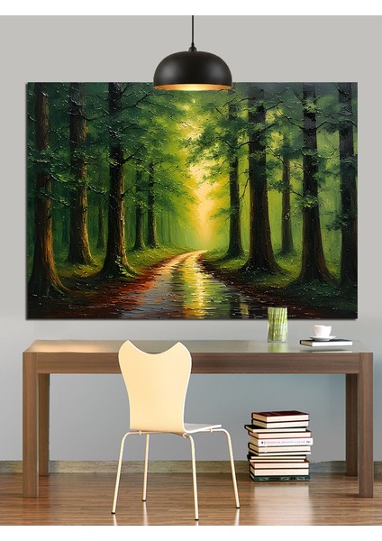 Orman Yolu Dekoratif Kanvas - Mdf Ahşap Tablo fırsatları
