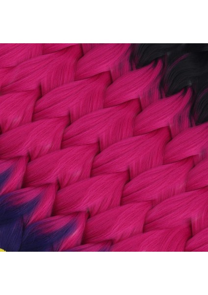 Afrika Örgüsü ve Rasta Için Sentetik Ombreli Saç - Siyah / Fuşya / Mor fiyatları