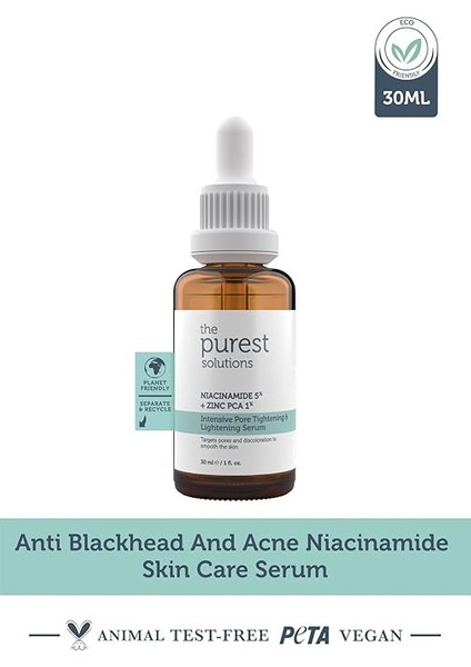 Purest Solutions, Gözenek ve Siyah Nokta Karşıtı, Sivilce Önleyici Niacinamide Cilt Bakım Serumu 30 ml (Niacinamide 5% & Zinc Pca 1%) fiyatları