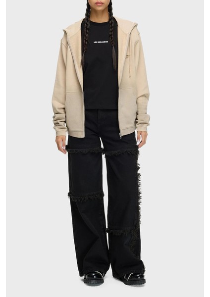 Logolu Sırt Detaylı Pamuklu Regular Fit Kapüşonlu Sweat Bayan Sweat LB25FWTURFUZH fırsatları