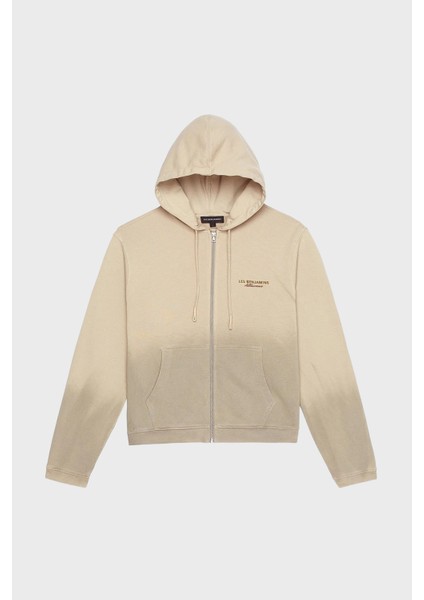 Logolu Sırt Detaylı Pamuklu Regular Fit Kapüşonlu Sweat Bayan Sweat LB25FWTURFUZH