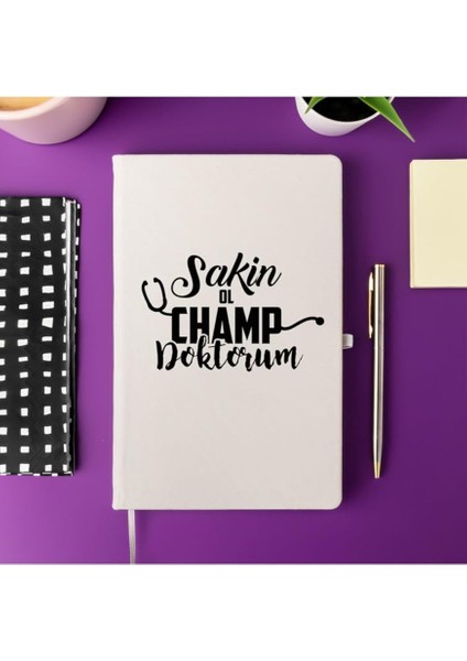 Doktora Hediye Sakin Ol Champ Tasarımlı Esprili Not Defteri