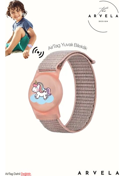 Airtag Yuvalı Renkli Baskılı Saat - Çocuklar Için, Su Geçirmez, Ayarlanabilir