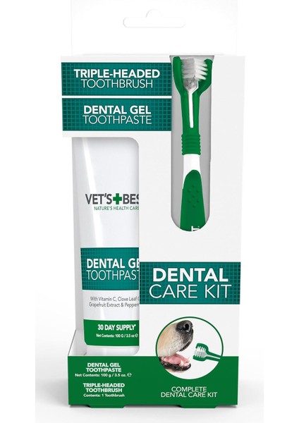 Vet&apos;s Best Köpekler Için Ağız ve Diş Bakım Seti 17,5 cm 100 gr