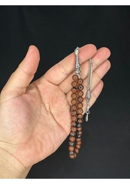 Sevgiliye Özel Hediye Kahverengi Obsidyen Taşı Doğaltaş Tesbih Küre Kesim 8 mm H-1554. fırsatları