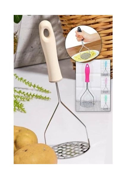 Metal Saplı Paslanmaz Çelik Patates Ezici (Plastik Saplı) fiyatları