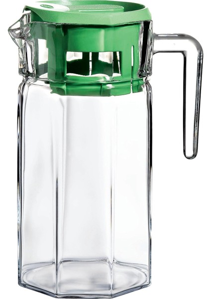 Plastik Petrol Yeşili Kapaklı Kösem Sürahi 1250 cc