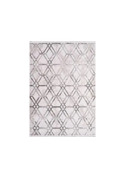 Merida Modern Gri Viskon ve Akrilik Pamuk Tabanlı Makine Halısı