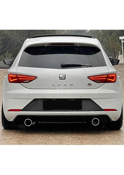 Seat Leon Mk3 2017-2020 Uyumlu Tekli Sağ Sol Çıkış Difüzör Parlak Siyah