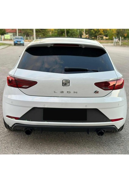 Seat Leon Mk3 2017-2020 Uyumlu Tekli Sağ Sol Çıkış Difüzör Parlak Siyah fırsatları