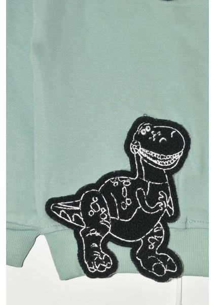 Erkek Çocuk %100 Pamuk Great Nakışlı Trex Süzeneli Paça Lastikli Takım - 2144 modelleri