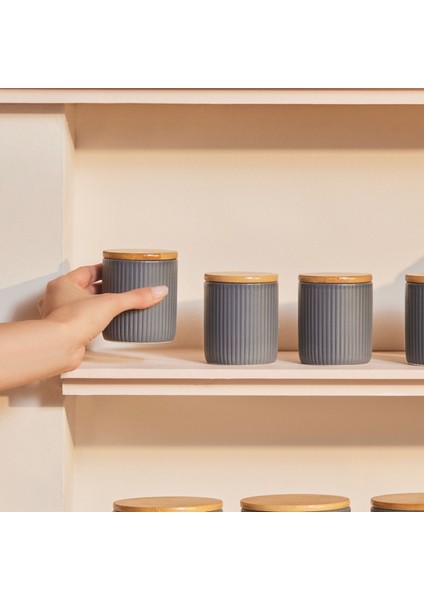 Massimo 7'li Seramik Vakum Kapaklı Baharat Takımı Antrasit fiyatları