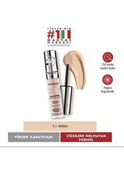 24 Ore All Over Kapatıcı Suya Dayanıklı 3.1 Nude Renkli Uzun Süre Kalıcı Makyaj fiyatları