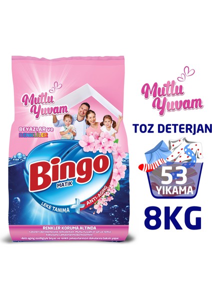 Matik 8 kg Mutlu Yuvam Renkliler ve Beyazlar Toz Çamaşır Deterjanı