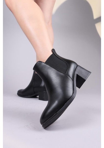 Mildura Lastikli Alçak Topuklu Bot Siyah