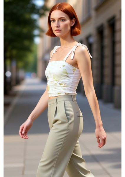 Stil Kadın Animal Leopar Desenli Bağlama Detaylı Esnek Bluz Crop Örme Slim Kalıp modelleri