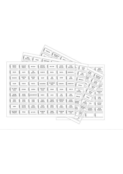 Tasarla 230 Çeşit Beyaz Folyo Kavanoz ve Etiketi - Dayanıklı ve Su Geçirmez