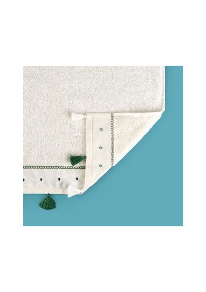 Soft Piene Yüz Havlusu - Ekru / Yeşil - 50X90 cm modelleri