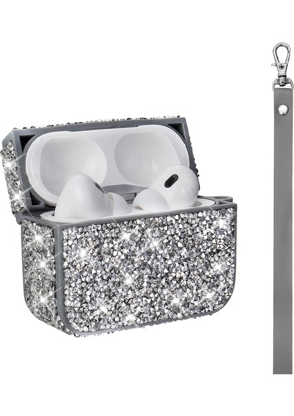Apple Airpods Pro 1. / 2. Nesil ile Uyumlu Kılıf Şık Simli Şeffaf Bilek Askı Aparatlı Case 45 fiyatları