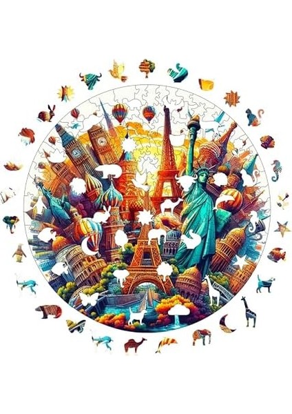 - Ahşap Puzzle Yetişkinler Için - Dünya Şehirleri Benzersiz Parçalı Puzzle - 252 Parça Ahşap Yapboz - Yapıştırıcı Folyo Dahil - Dekoratif Ahşap Yapboz - 29X29 cm - A1-11 fiyatları