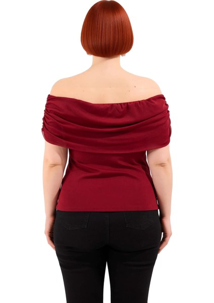 Kadın Örme Carmen Yaka Bluz Büyük Beden Konforu ve Şıklığı Bir Arada Sunar Kaliteli Şık Rahat modelleri