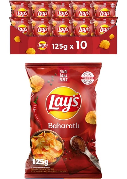 Lay's Baharatlı Patates Cipsi Süper Boy 125 G x 10 Adet