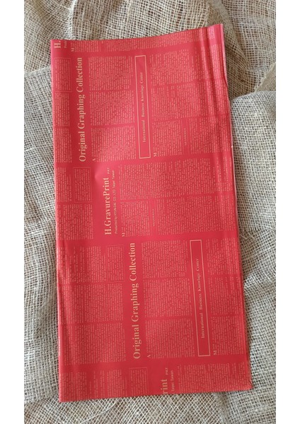 Kırmızı Gazete Desenli 5’li Çiçek Ambalaj Kağıdı fiyatları