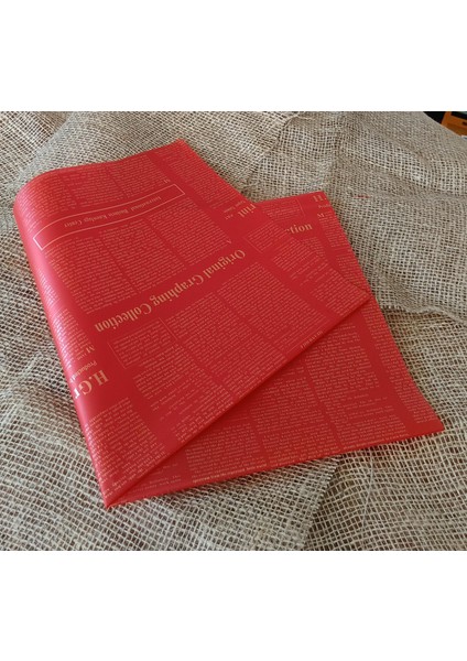 Kırmızı Gazete Desenli 5’li Çiçek Ambalaj Kağıdı fırsatları