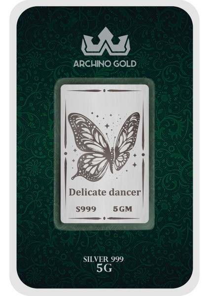 Renklerin ve Güzelliğin Ruhunu Taşıyan Kelebek Temalı Hediyelik 5 Gram 999 Ayar Gümüş KÜLÇESI-754