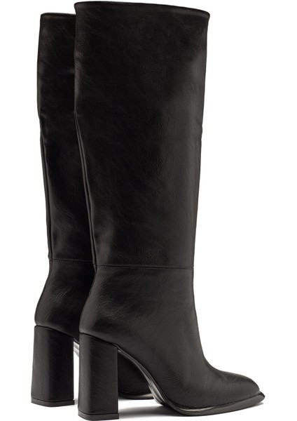 Kadın Diz Altı Kalın Topuklu Kaymaz Taban Günlük Golf Çizme 1500 fırsatları