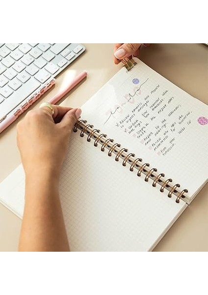 A5 Spiralli Sert Kapak Keten Kareli Tarihsiz Not Defteri Lacivert fiyatları