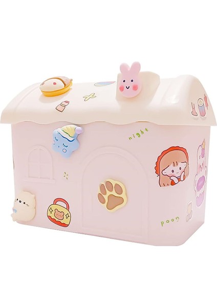 Dıy Nemlendirici, Şirin Ev Tasarımı, 600ML Su Kapasiteli, USB Girişli, Sessiz ve Etkili Hava Nemlendirme, Dekoratif ve Kullanışlı (Pembe)