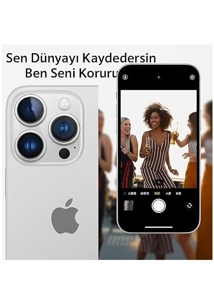 iPhone 11 Pro / 11 Pro Max iPhone Kamera Lens Koruyucu, Safir, Kolay Kurulum, Alüminyum Alaşım Çerçeveli 9h Sertliğinde Cam Lens, Siyah modelleri