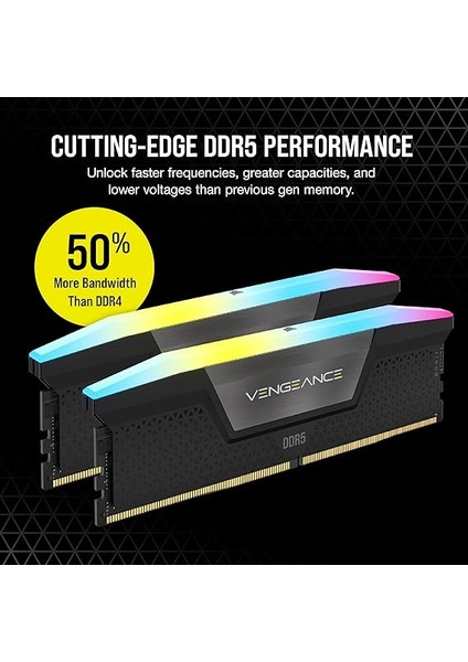 Vengeance Rgb Ddr5 Ram 32GB (2X16GB) 6000MHZ CL30 Amd Expo Icue Uyumlu Bilgisayar Belleği - Gri (CMH32GX5M2B6000Z30K) fiyatları