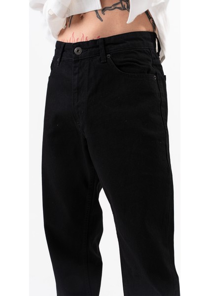 Erkek Siyah Baggy Bol Kot Pantolon Bol Paça indirimleri