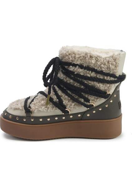 Fulına 5pr Bej Kadın Kar Botu modelleri