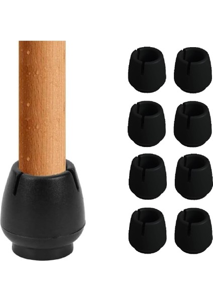 Pabucu,masa,koltuk,tabure Ayak Kılıfı 8 Adet Siyah (Large)