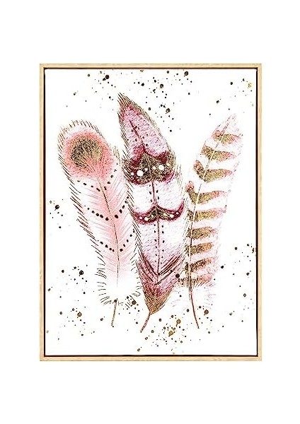 Ahşap Çerçeveli Kabartmalı Kuş Tüyü Figürlü Kanvas Tablo Somon- 45X2,5X60 Cm. modelleri