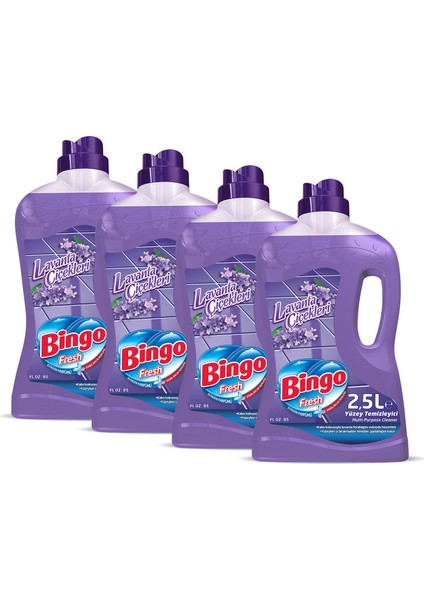Fresh Yüzey Temizleyici 2,5 lt Lavanta Çiçekleri Ekonomi Paketi4'lü