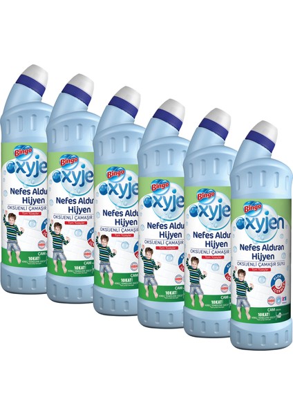 Oksijen Çamaşır Suyu 750 ml Ferahlatan Hijyen Ekonomi Paketi 6'lı